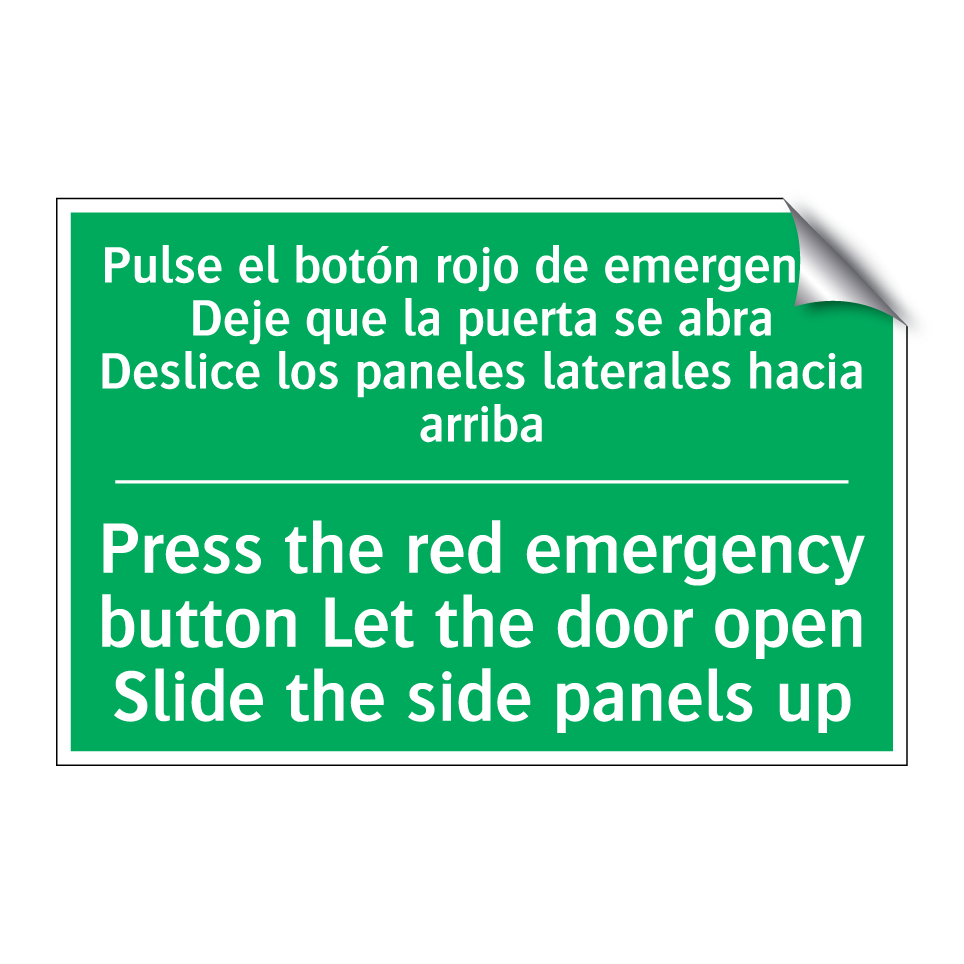 Pulse el botón rojo de /.../ - Press the red emergency /.../