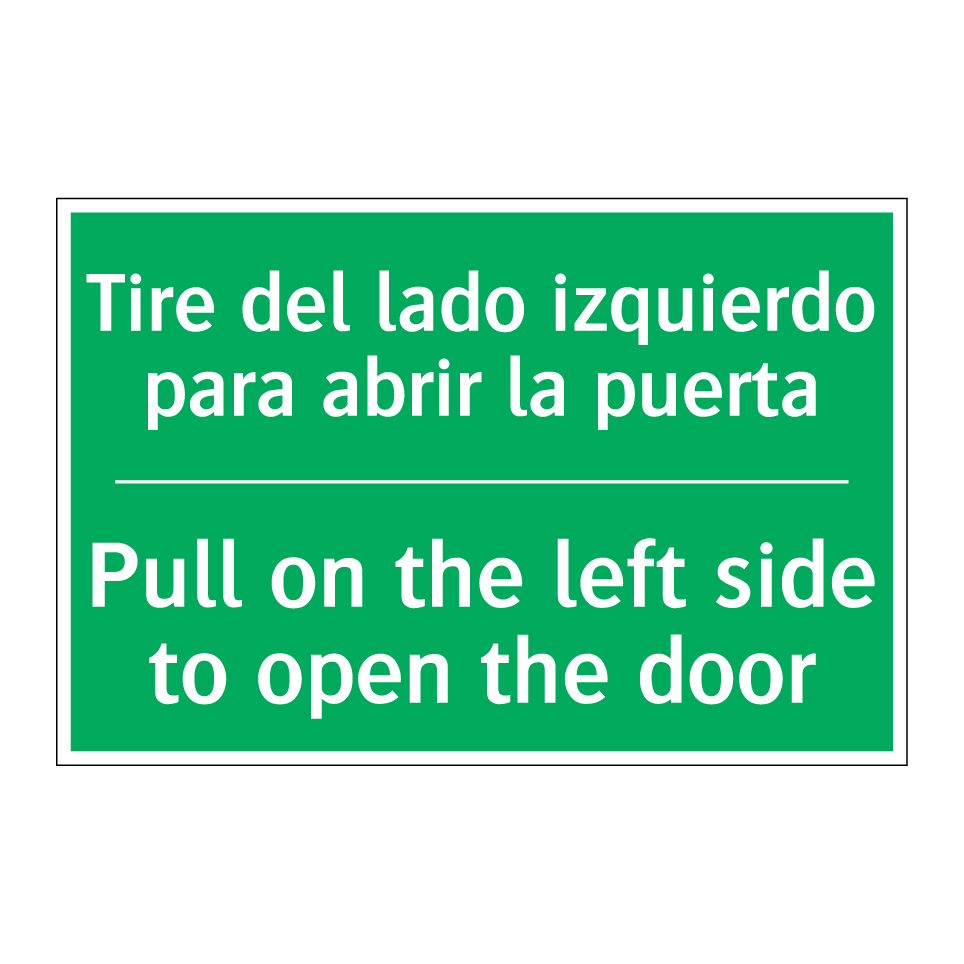 Tire del lado izquierdo para /.../ - Pull on the left side to open /.../
