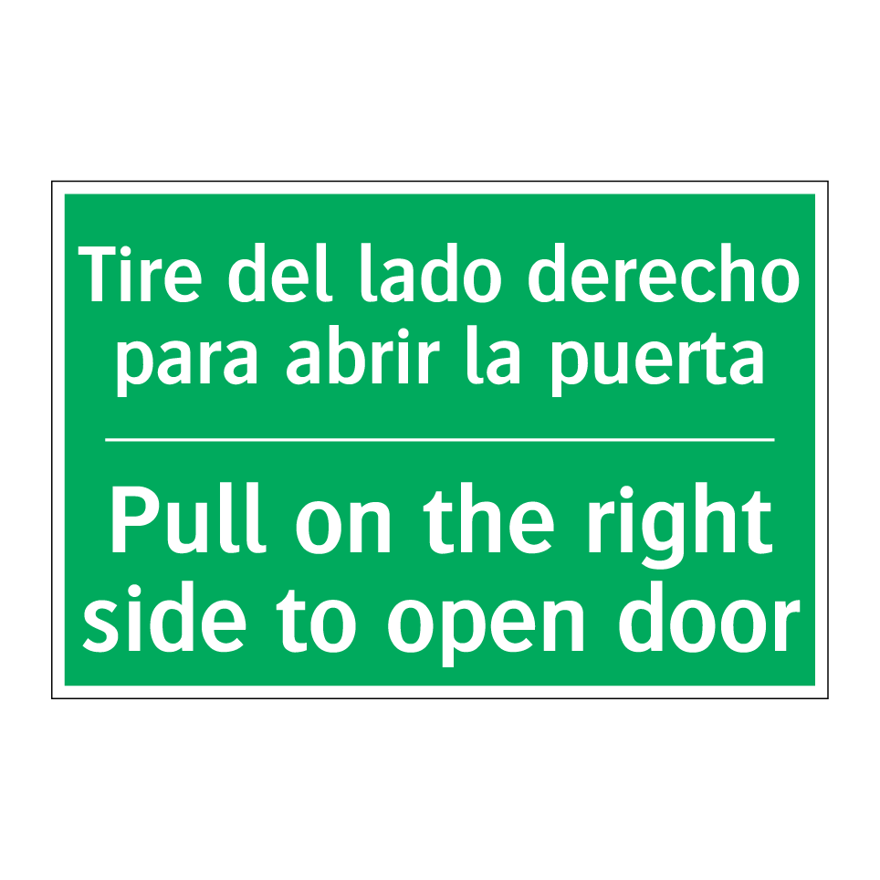 Tire del lado derecho para /.../ - Pull on the right side to /.../