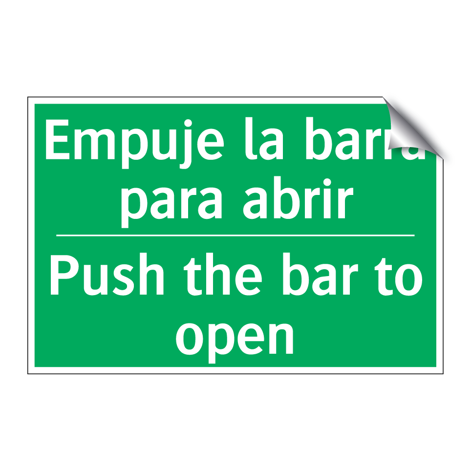 Empuje la barra para abrir - Push the bar to open