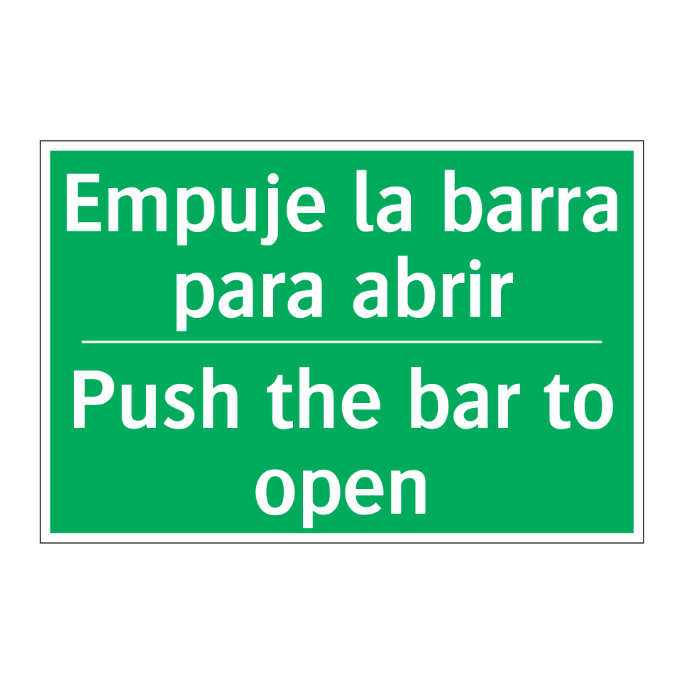 Empuje la barra para abrir - Push the bar to open