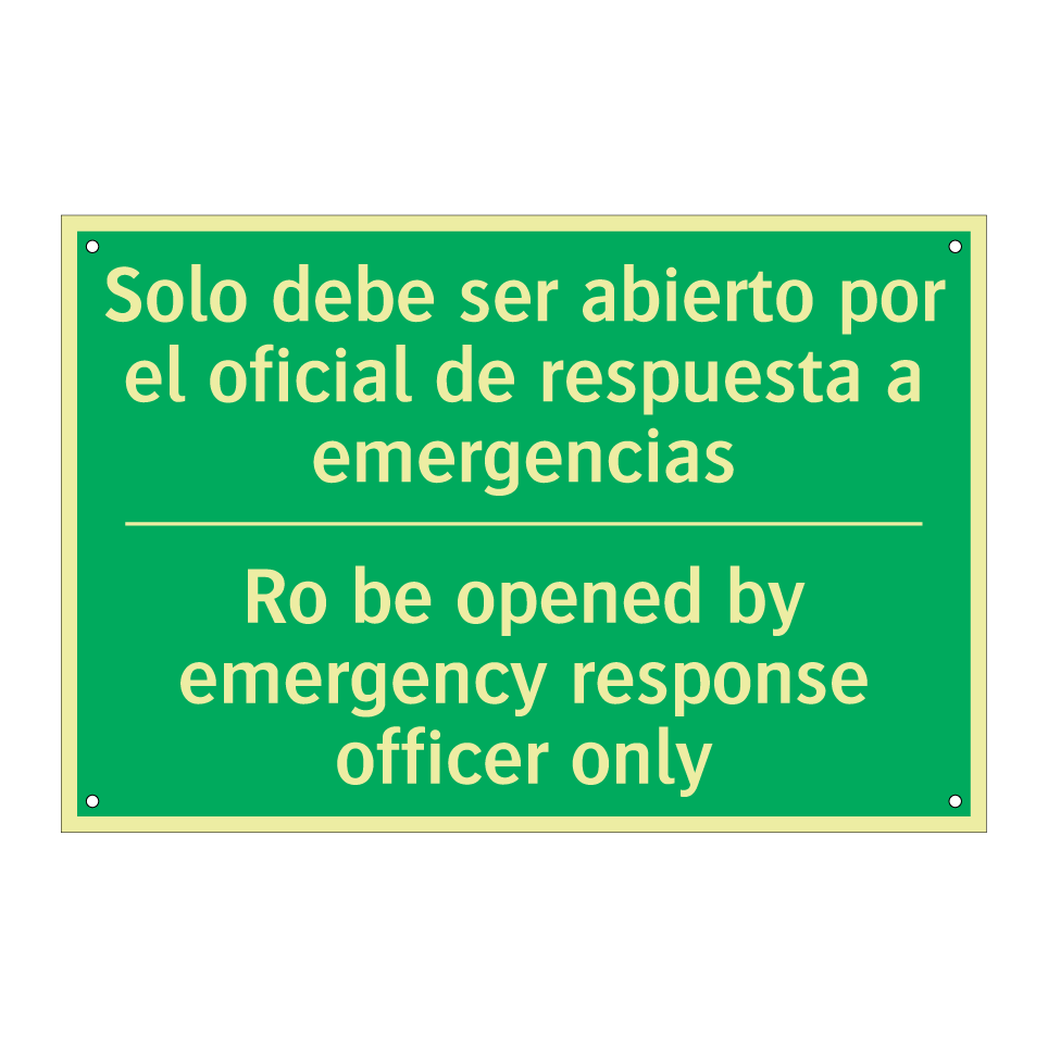 Solo debe ser abierto por el /.../ - Ro be opened by emergency /.../