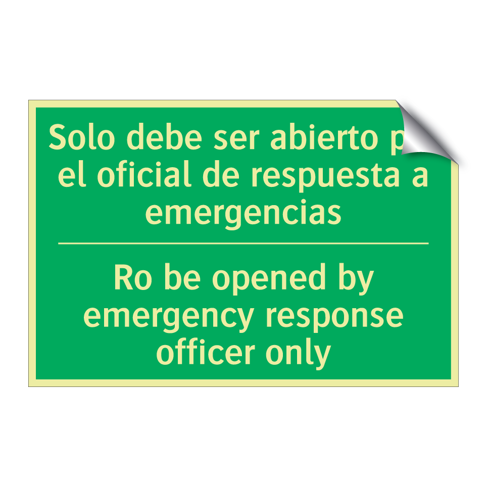 Solo debe ser abierto por el /.../ - Ro be opened by emergency /.../