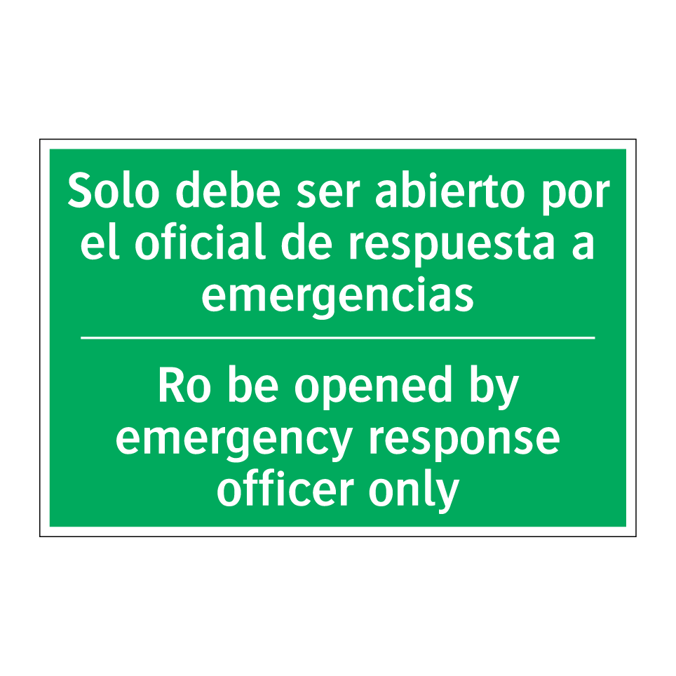 Solo debe ser abierto por el /.../ - Ro be opened by emergency /.../