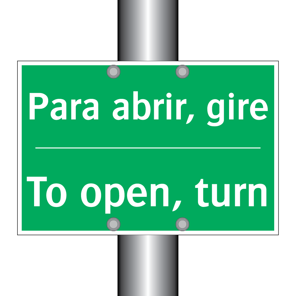 Para abrir, gire - To open, turn
