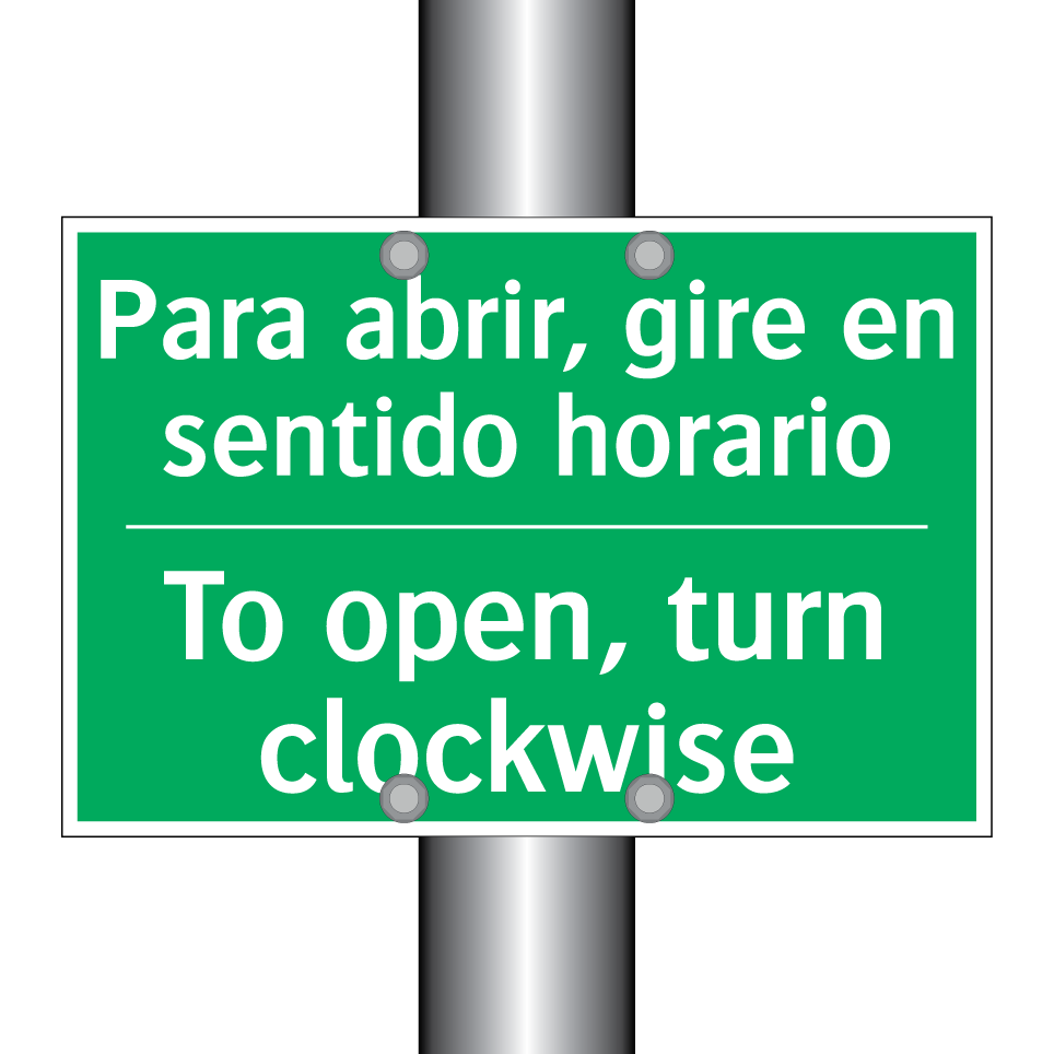 Para abrir, gire en sentido /.../ - To open, turn clockwise