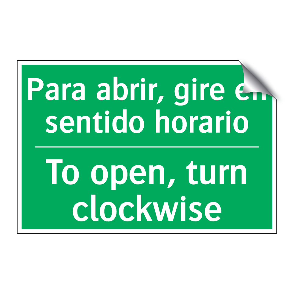 Para abrir, gire en sentido /.../ - To open, turn clockwise