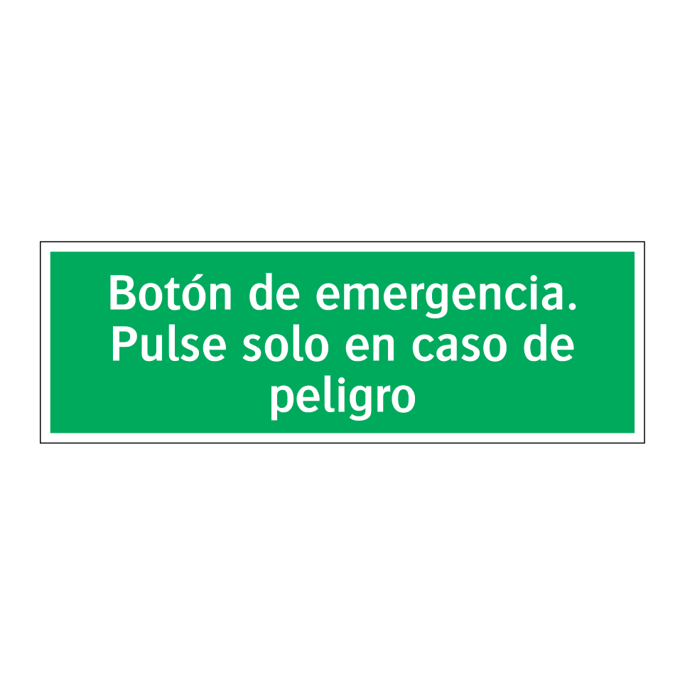 Botón de emergencia. Pulse solo en caso de peligro