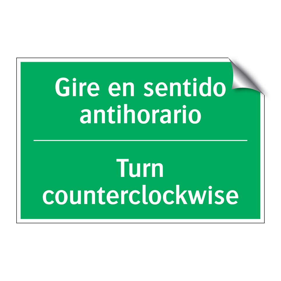 Gire en sentido antihorario - Turn counterclockwise