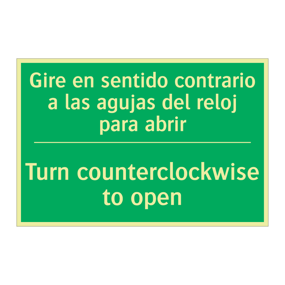 Gire en sentido contrario a /.../ - Turn counterclockwise to open