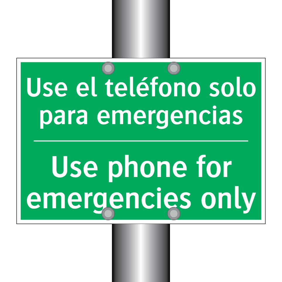 Use el teléfono solo para /.../ - Use phone for emergencies only