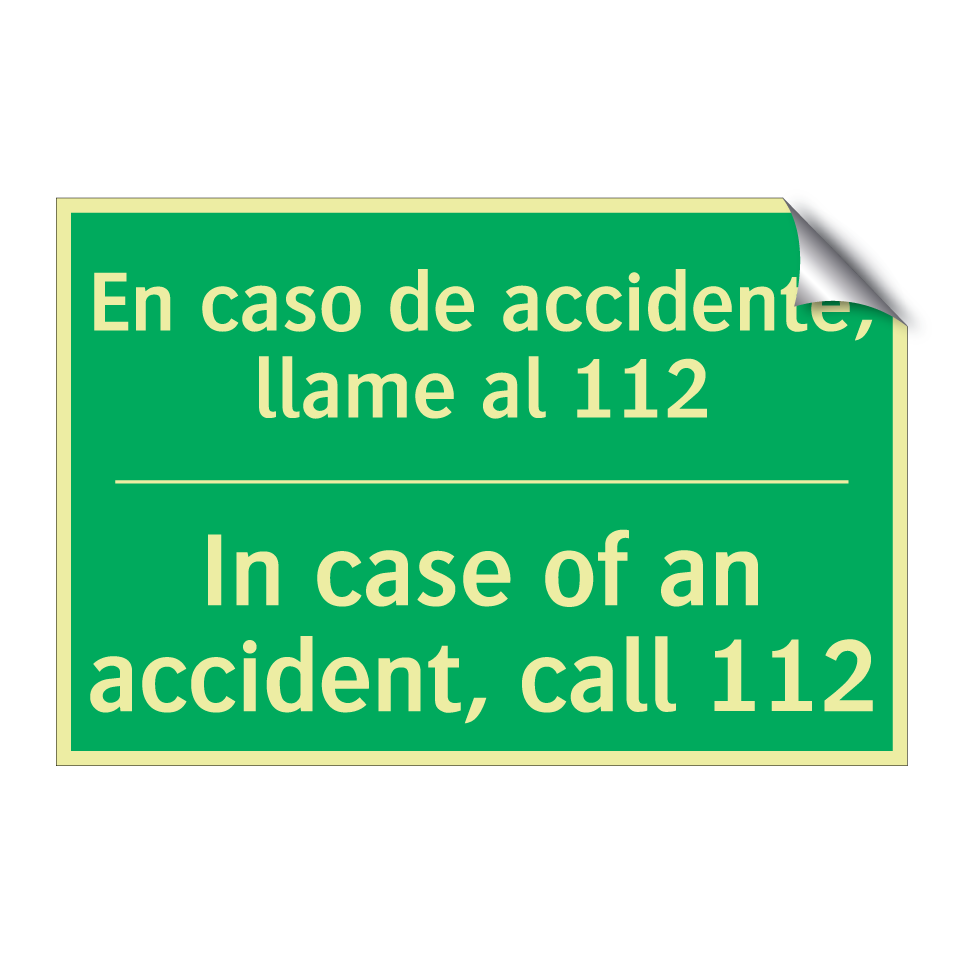 En caso de accidente, llame /.../ - In case of an accident, call /.../