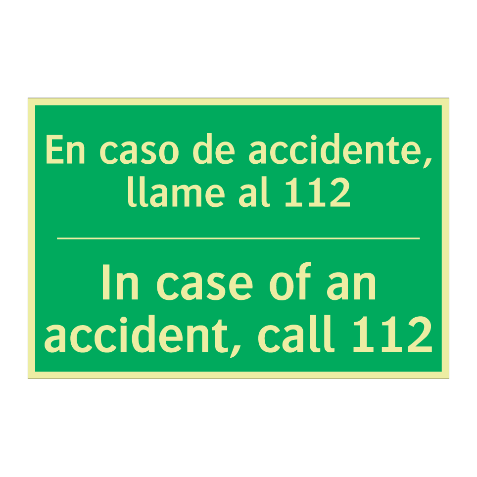 En caso de accidente, llame /.../ - In case of an accident, call /.../
