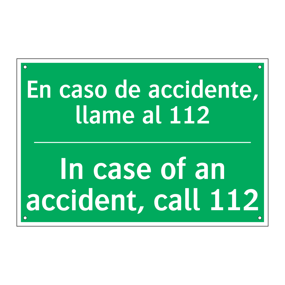 En caso de accidente, llame /.../ - In case of an accident, call /.../