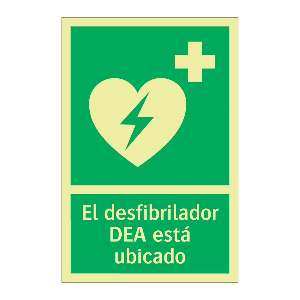 El desfibrilador DEA está ubicado