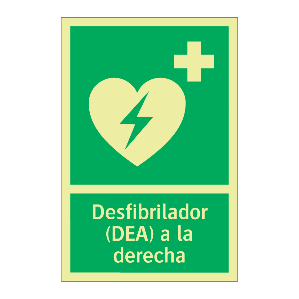 Desfibrilador (DEA) a la derecha