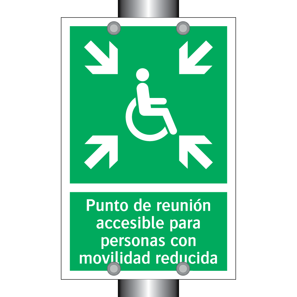 Punto de reunión accesible para personas con movilidad reducida