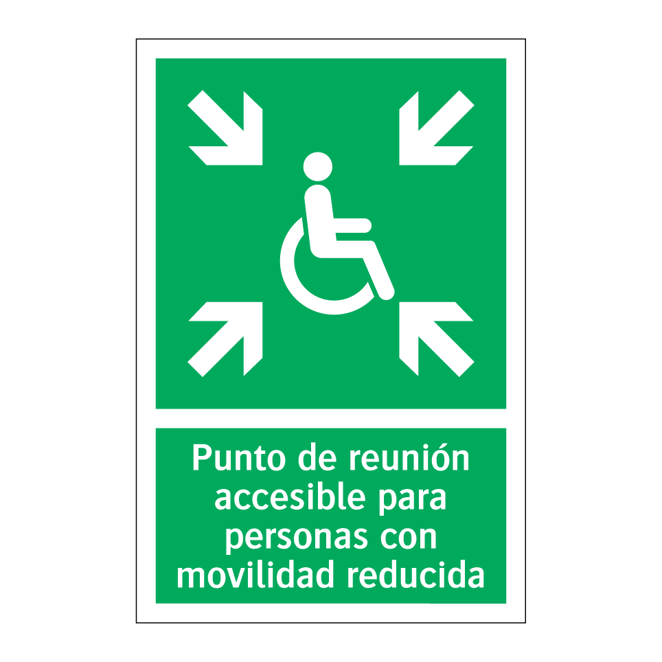 Punto de reunión accesible para personas con movilidad reducida