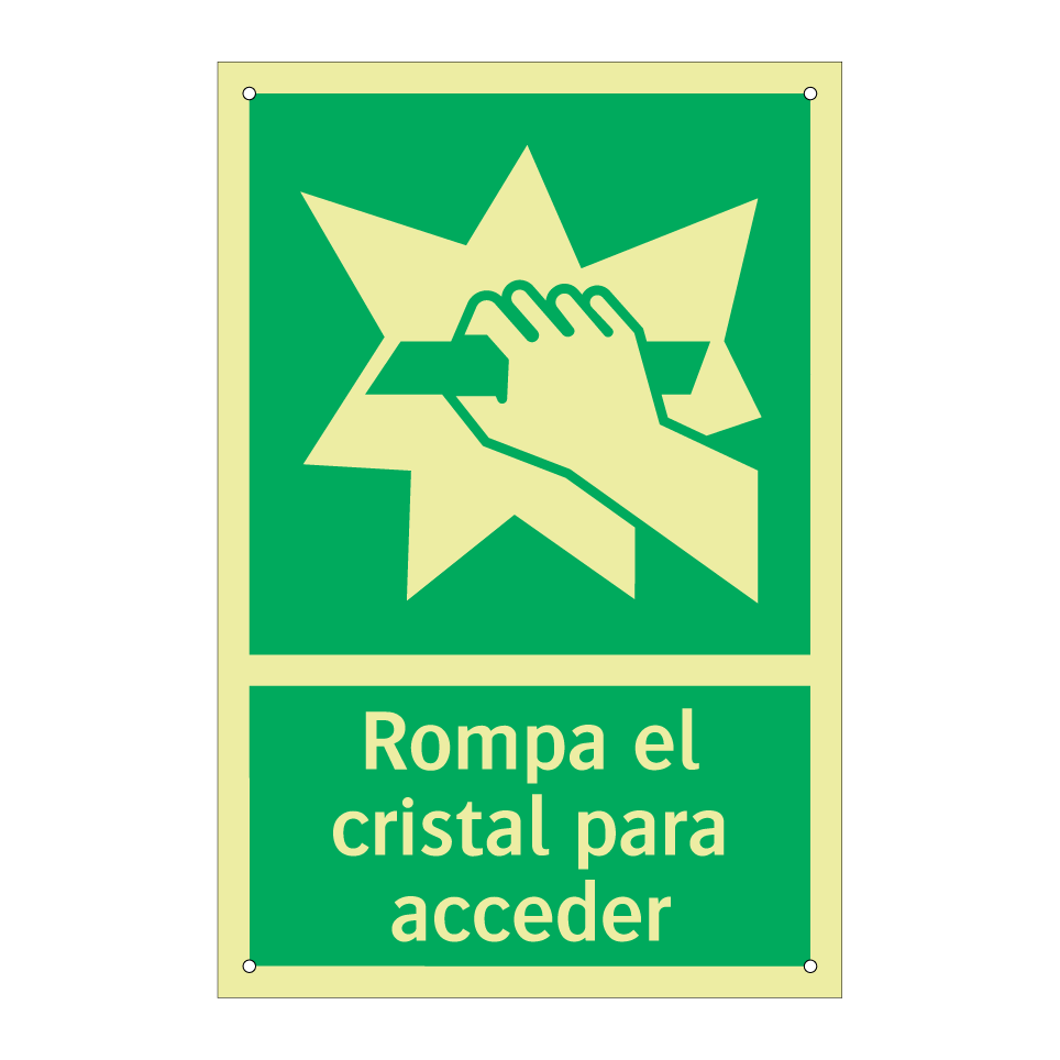 Rompa el cristal para acceder