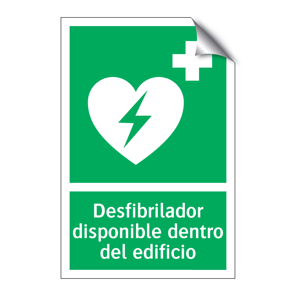 Desfibrilador disponible dentro del edificio