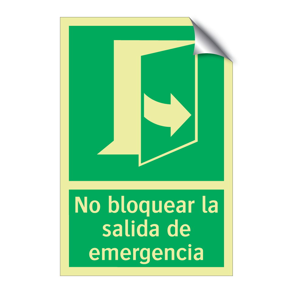 No bloquear la salida de emergencia