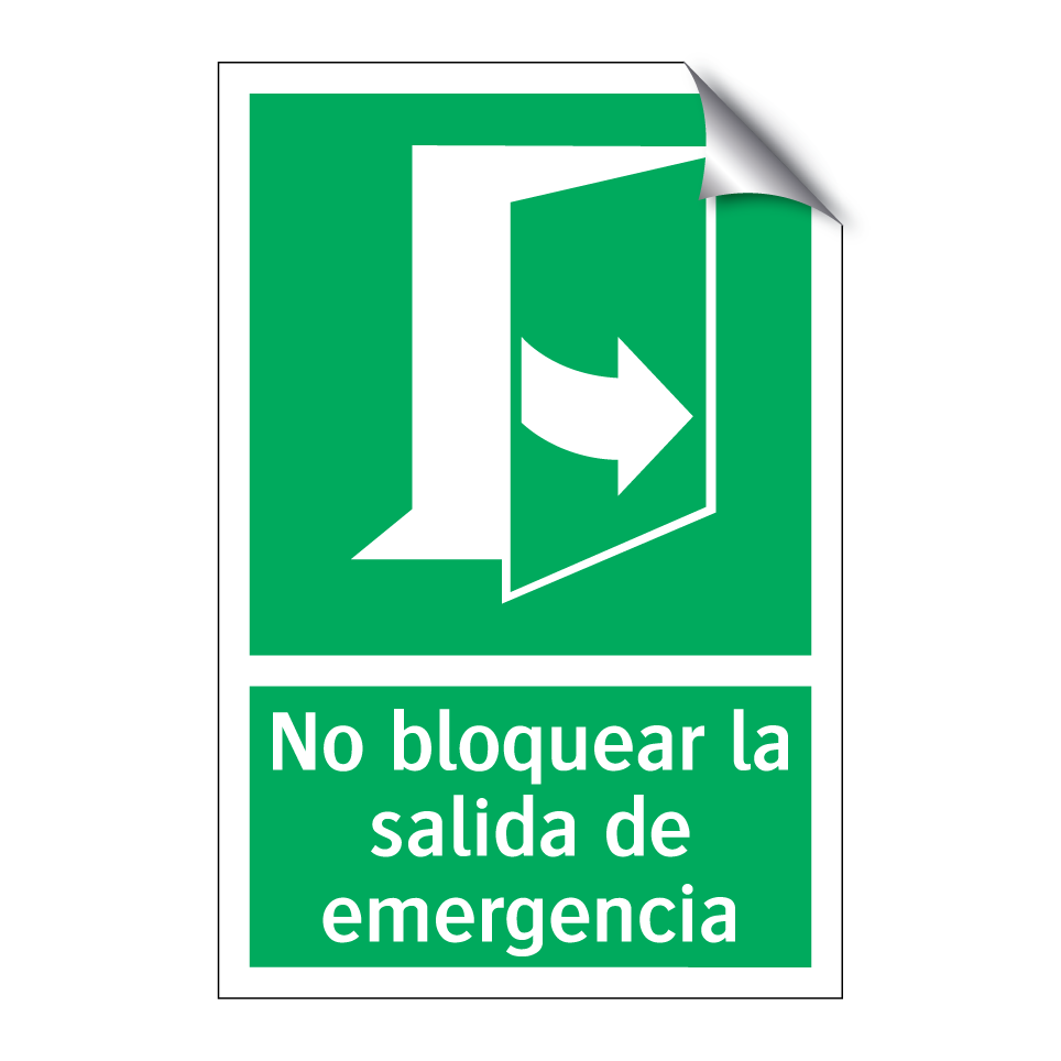 No bloquear la salida de emergencia