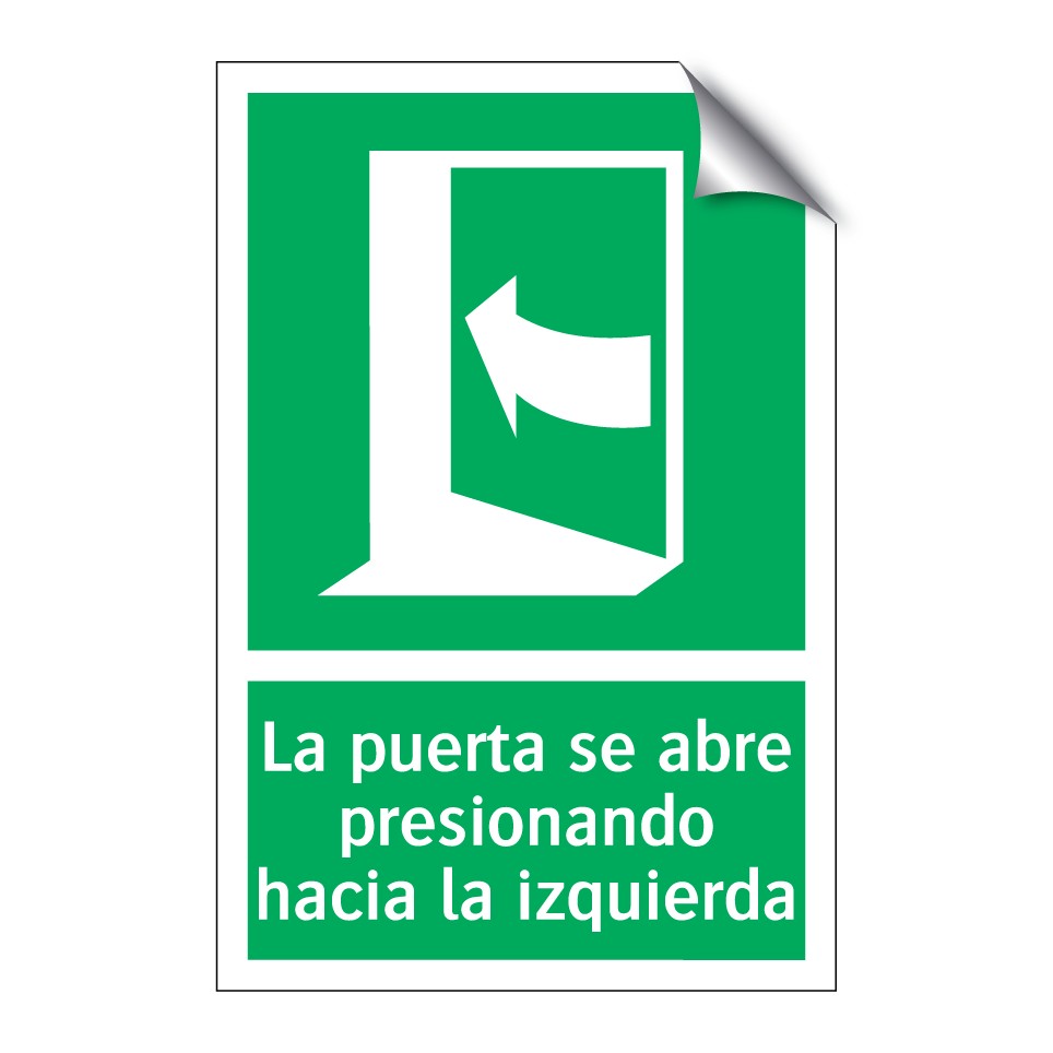 La puerta se abre presionando hacia la izquierda
