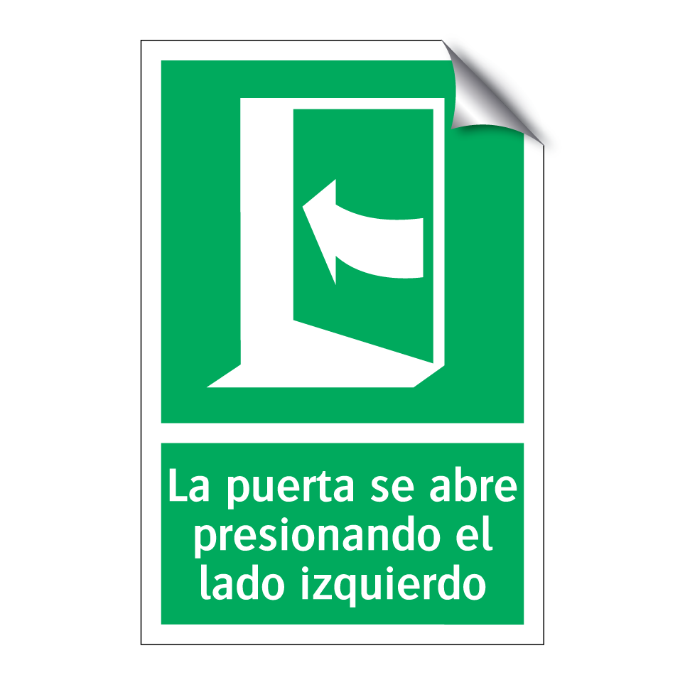 La puerta se abre presionando el lado izquierdo