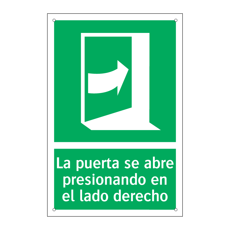 La puerta se abre presionando en el lado derecho