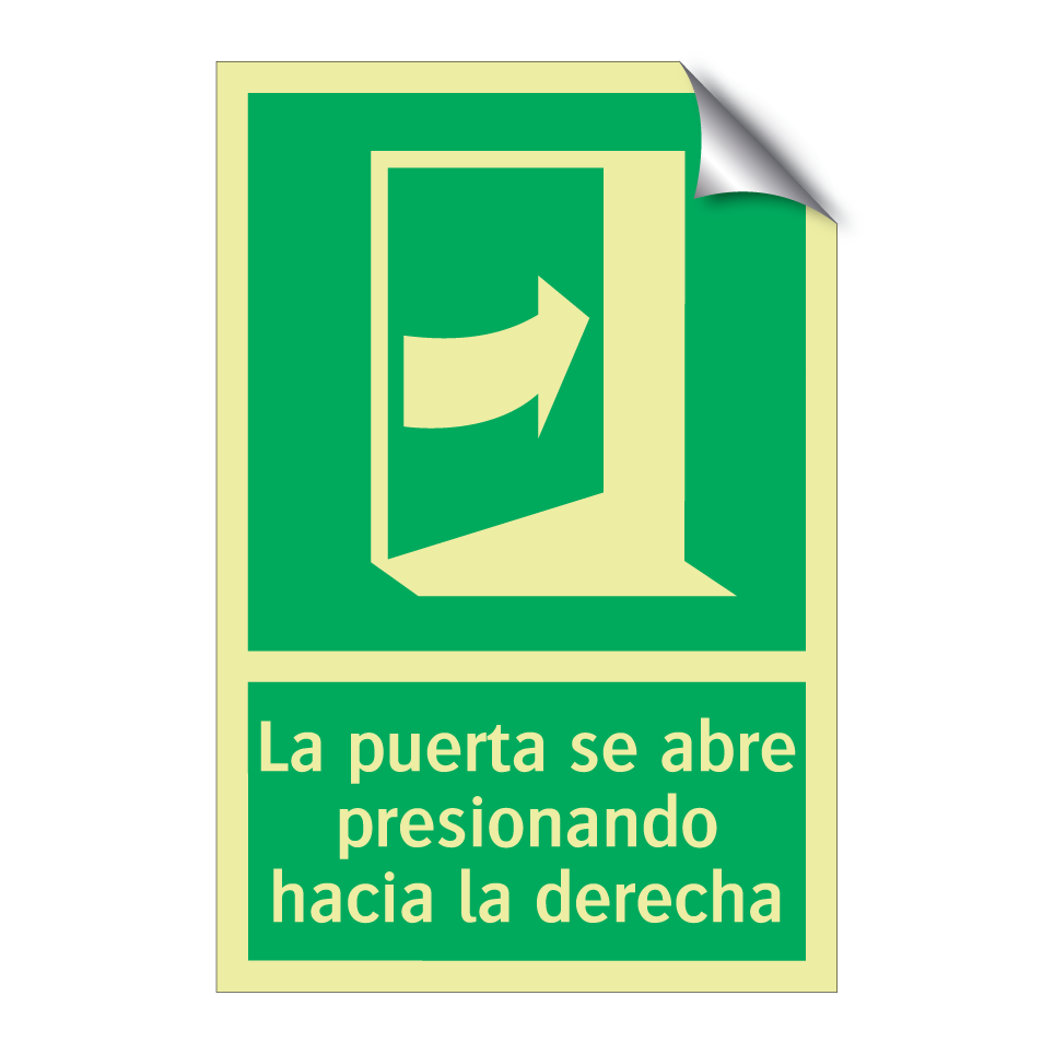 La puerta se abre presionando hacia la derecha