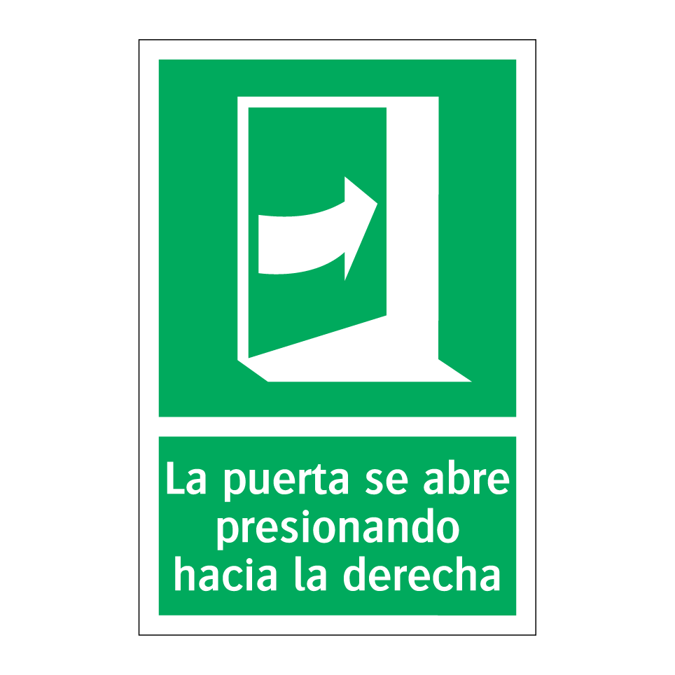 La puerta se abre presionando hacia la derecha