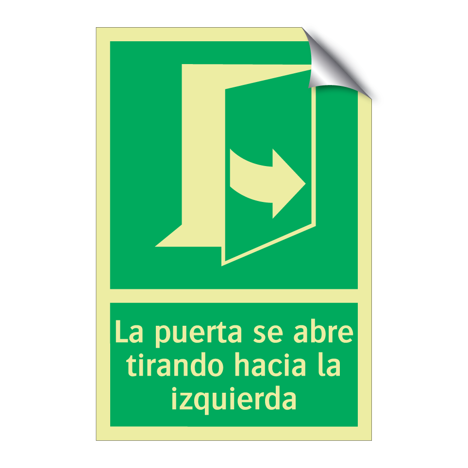 La puerta se abre tirando hacia la izquierda