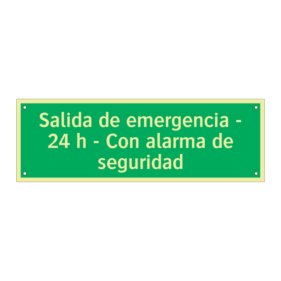 Salida de emergencia - 24 h - Con alarma de seguridad