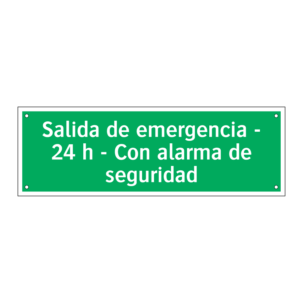 Salida de emergencia - 24 h - Con alarma de seguridad