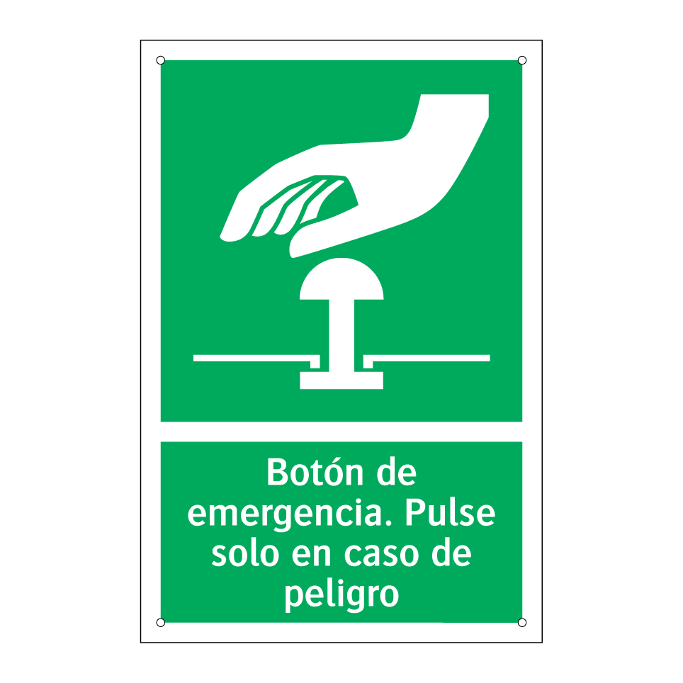 Botón de emergencia. Pulse solo en caso de peligro