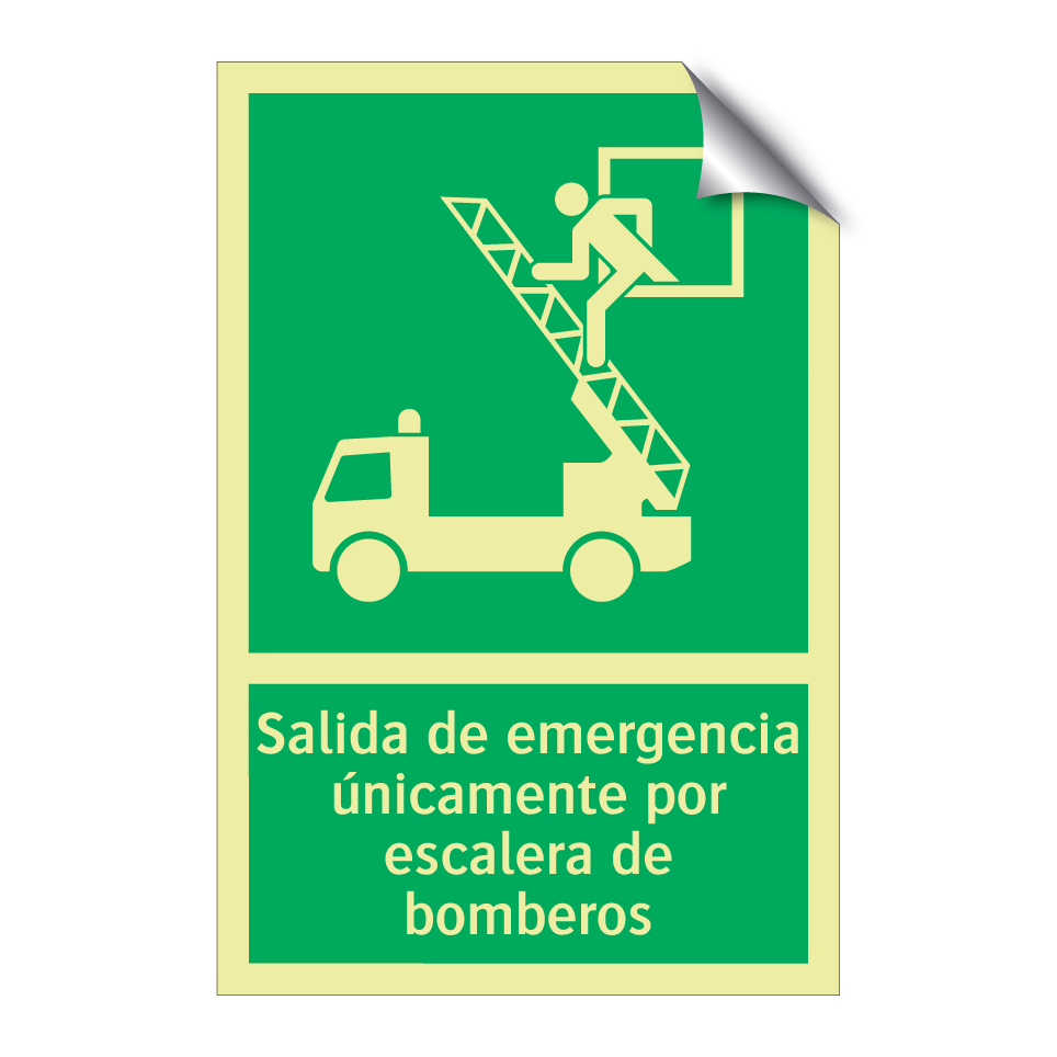 Salida de emergencia únicamente por escalera de bomberos