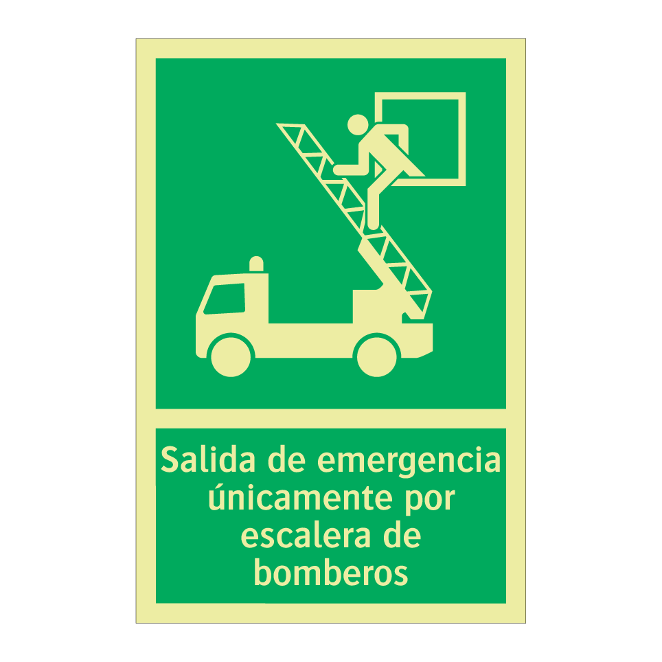 Salida de emergencia únicamente por escalera de bomberos