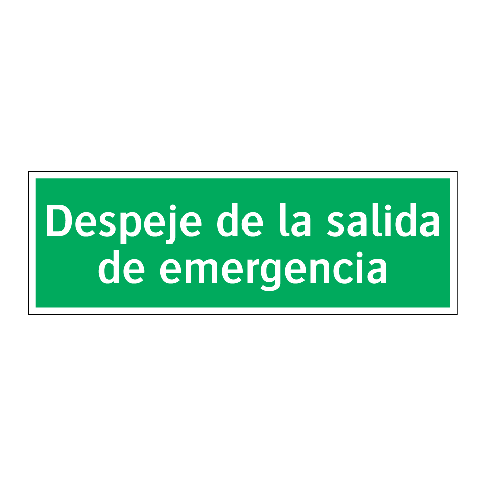 Despeje de la salida de emergencia