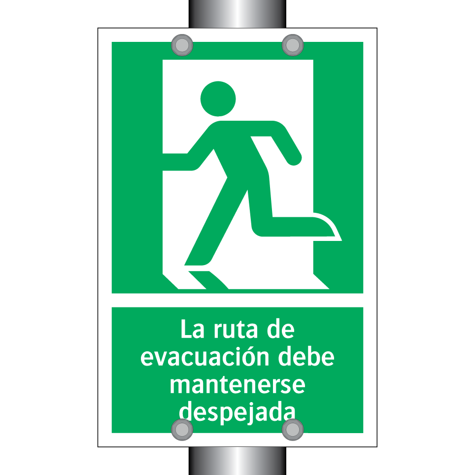 La ruta de evacuación debe mantenerse despejada