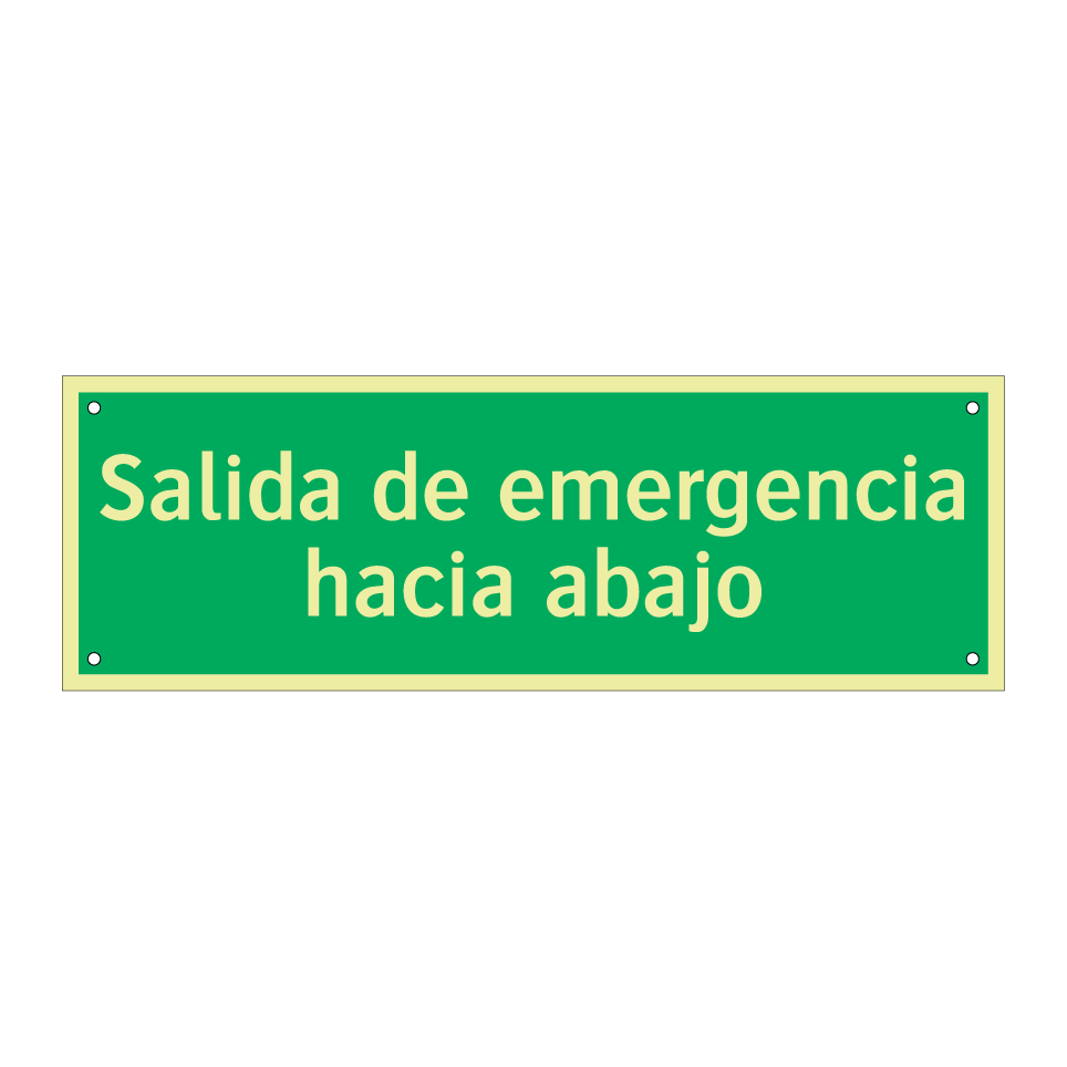 Salida de emergencia hacia abajo
