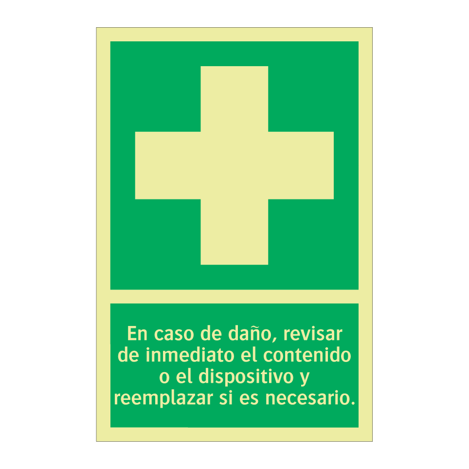 En caso de daño, revisar de inmediato el contenido o el dispositivo y reemplazar si es necesario.