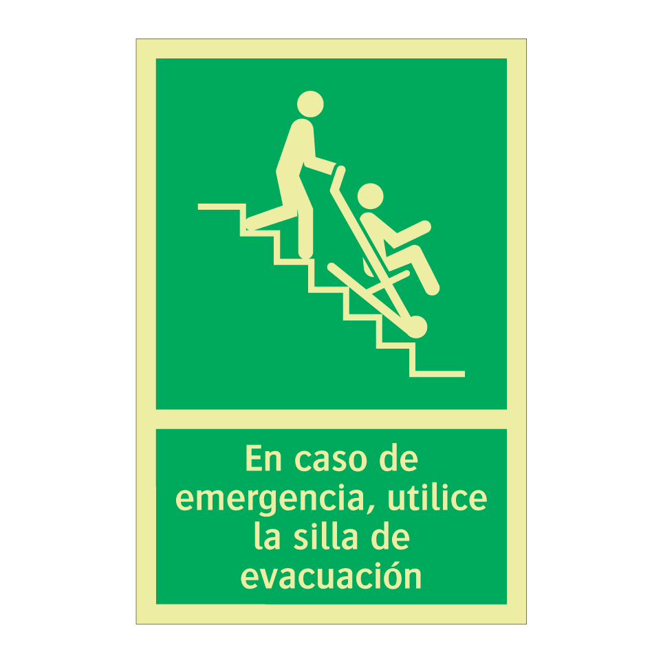 En caso de emergencia, utilice la silla de evacuación