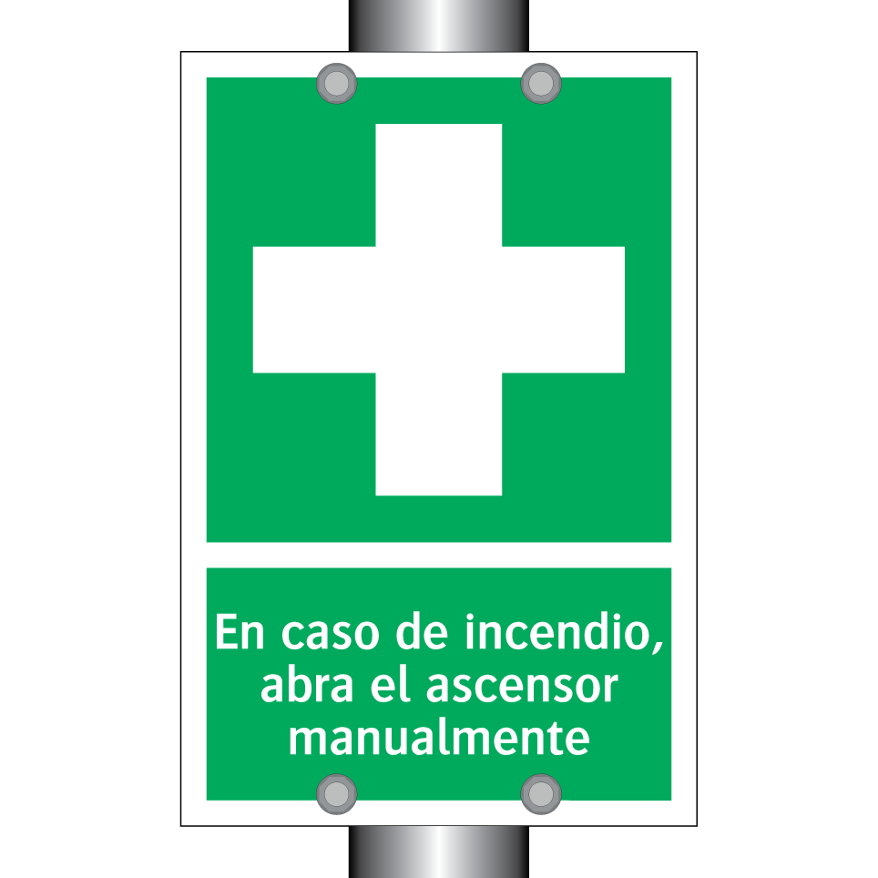 En caso de incendio, abra el ascensor manualmente
