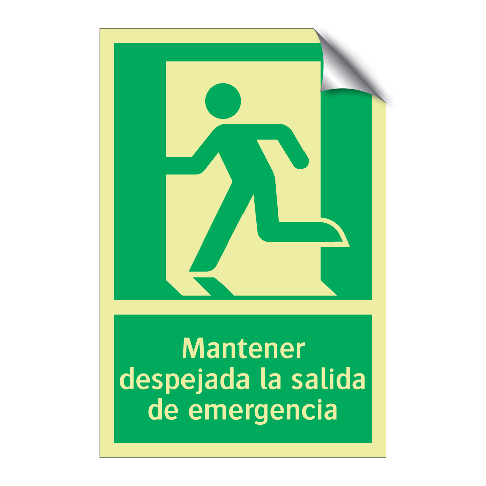 Mantener despejada la salida de emergencia