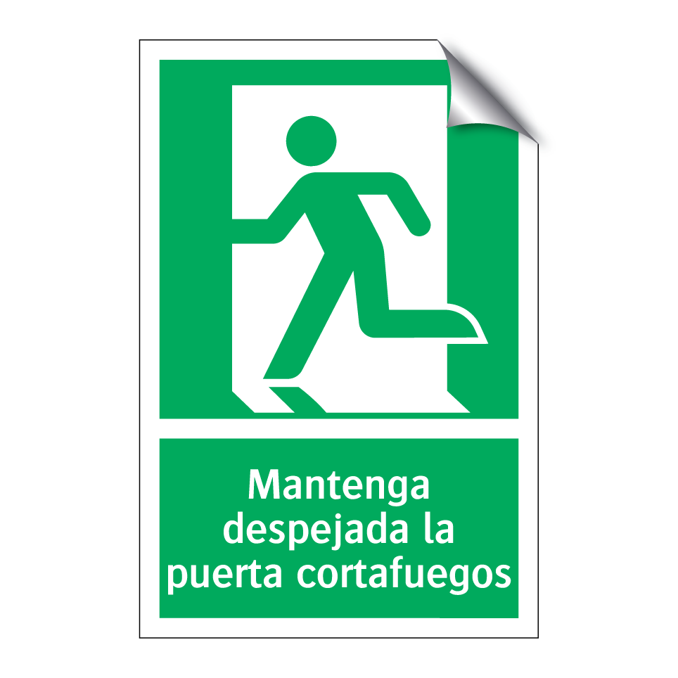 Mantenga despejada la puerta cortafuegos