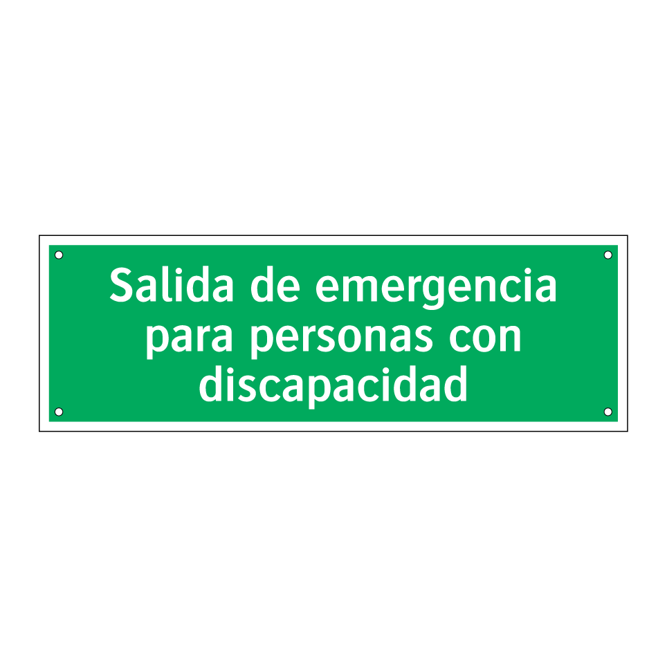 Salida de emergencia para personas con discapacidad