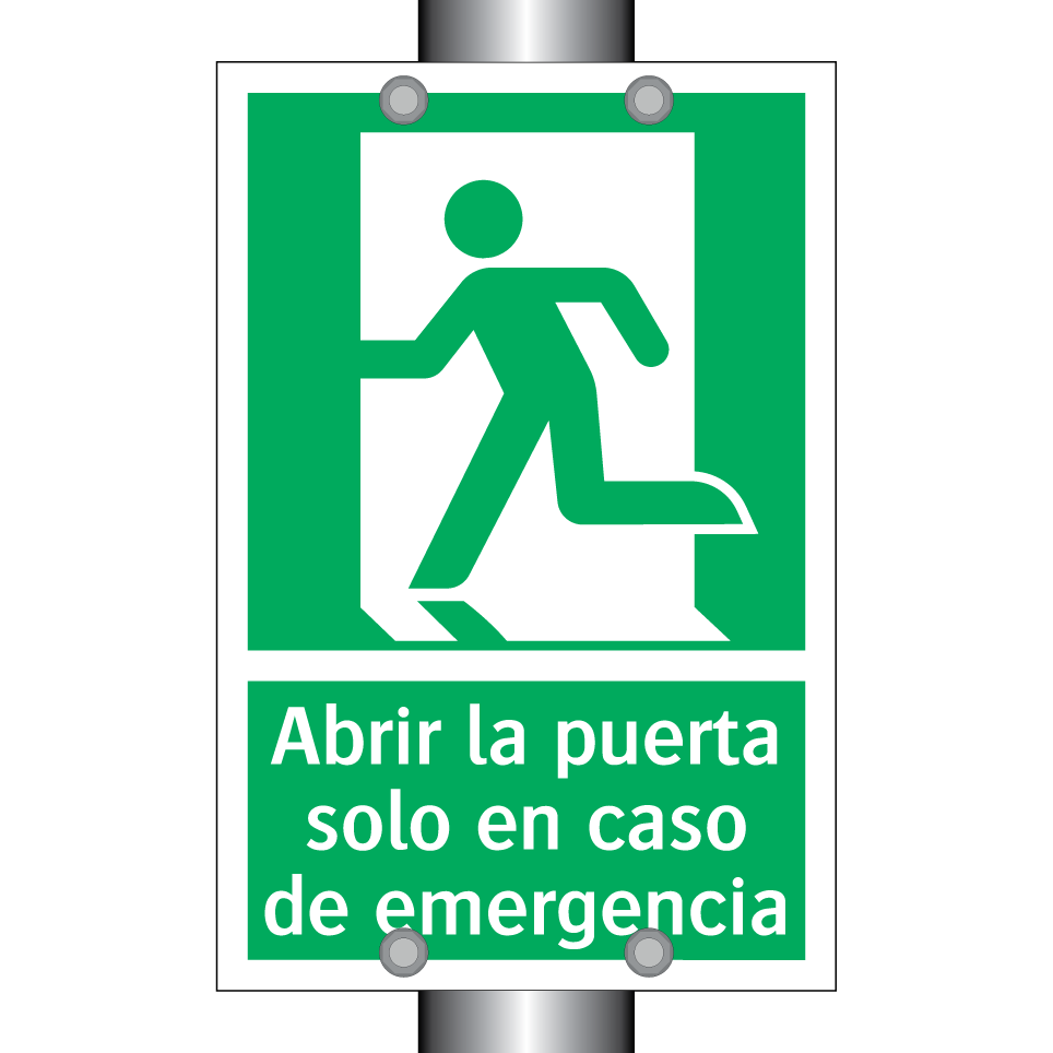 Abrir la puerta solo en caso de emergencia