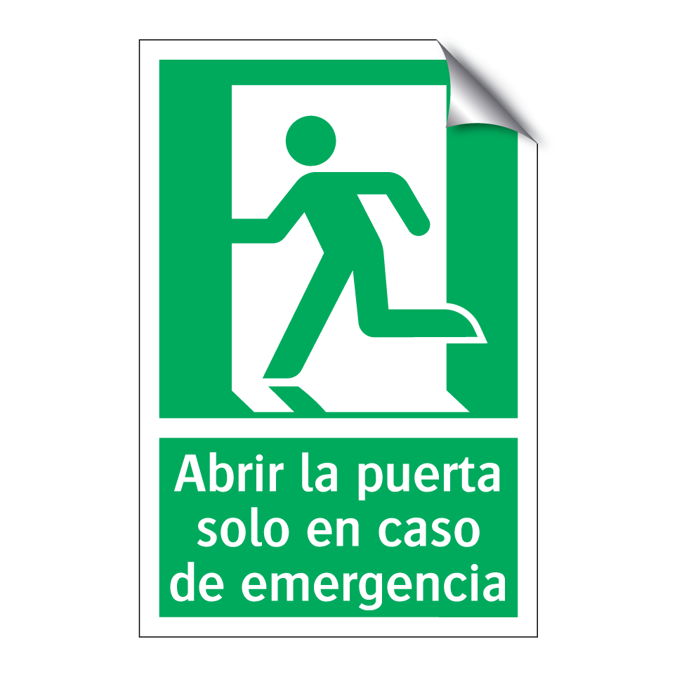 Abrir la puerta solo en caso de emergencia