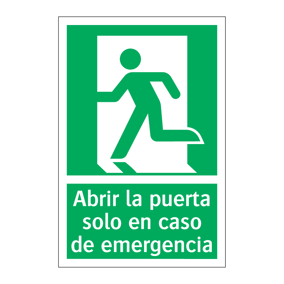Abrir la puerta solo en caso de emergencia