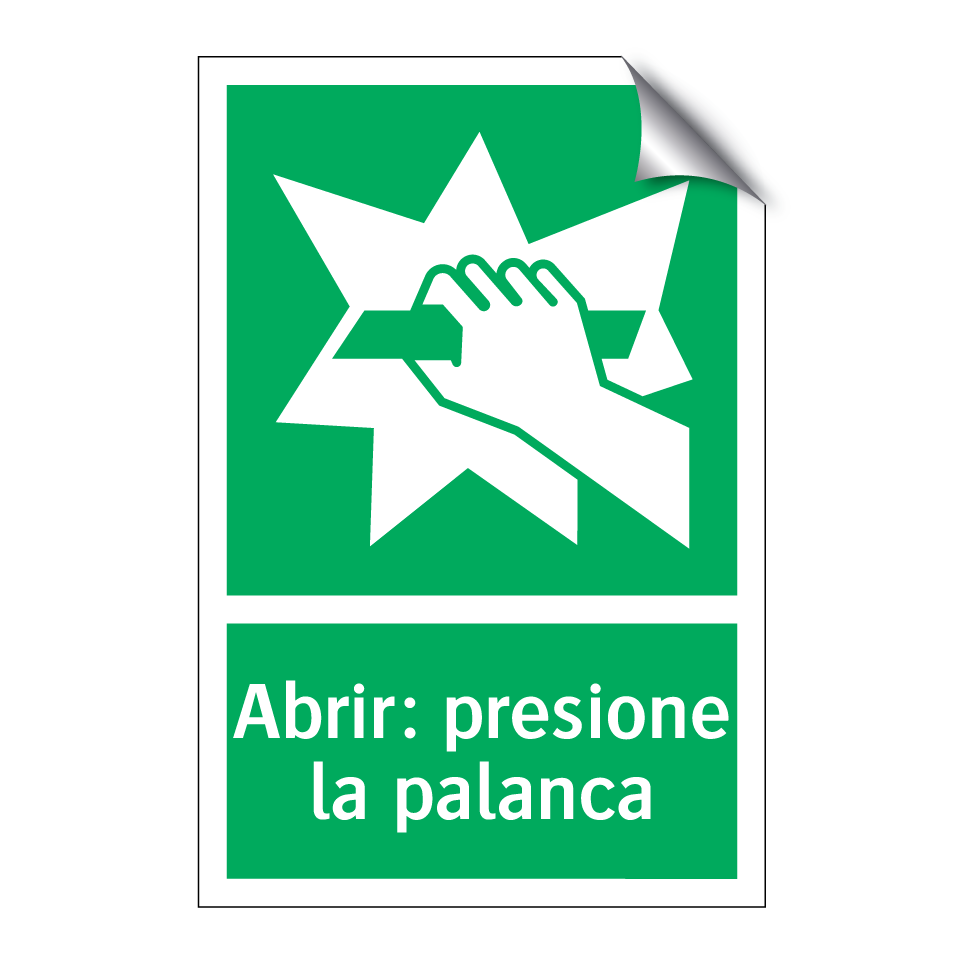 Abrir: presione la palanca